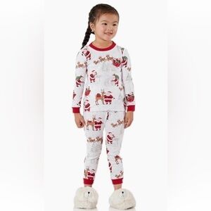 POTTERY BARN KIDS HOLIDAY HERITAGE SANTA ORGANIC PAJAMAS NWT